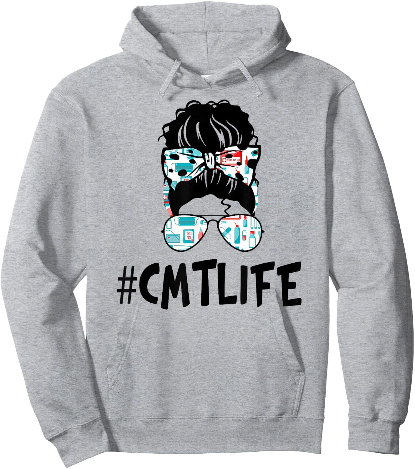 Messy Bun CMT Life Nurse Ideas Funny Women for CMT Hoodie - Hoodie | Ash