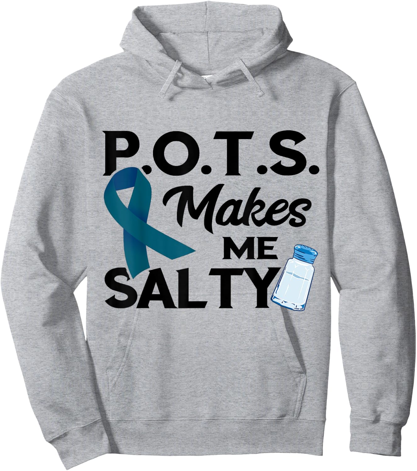 Teal Ribbon Pots Makes Me Salty Pots Awareness Hoodie - Hoodie | Ash