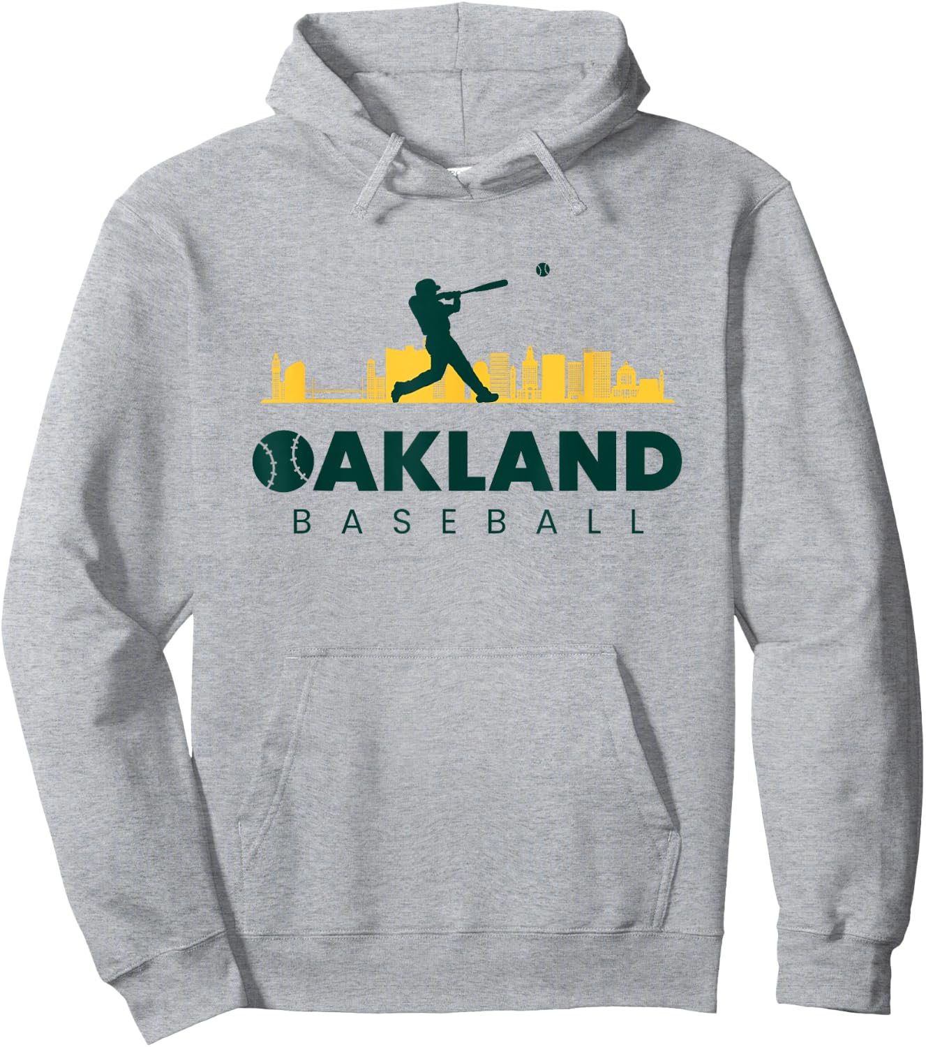 Oakland Baseball Vintage Minimalist Retro Baseball Lover Hoodie - Hoodie | Ash
