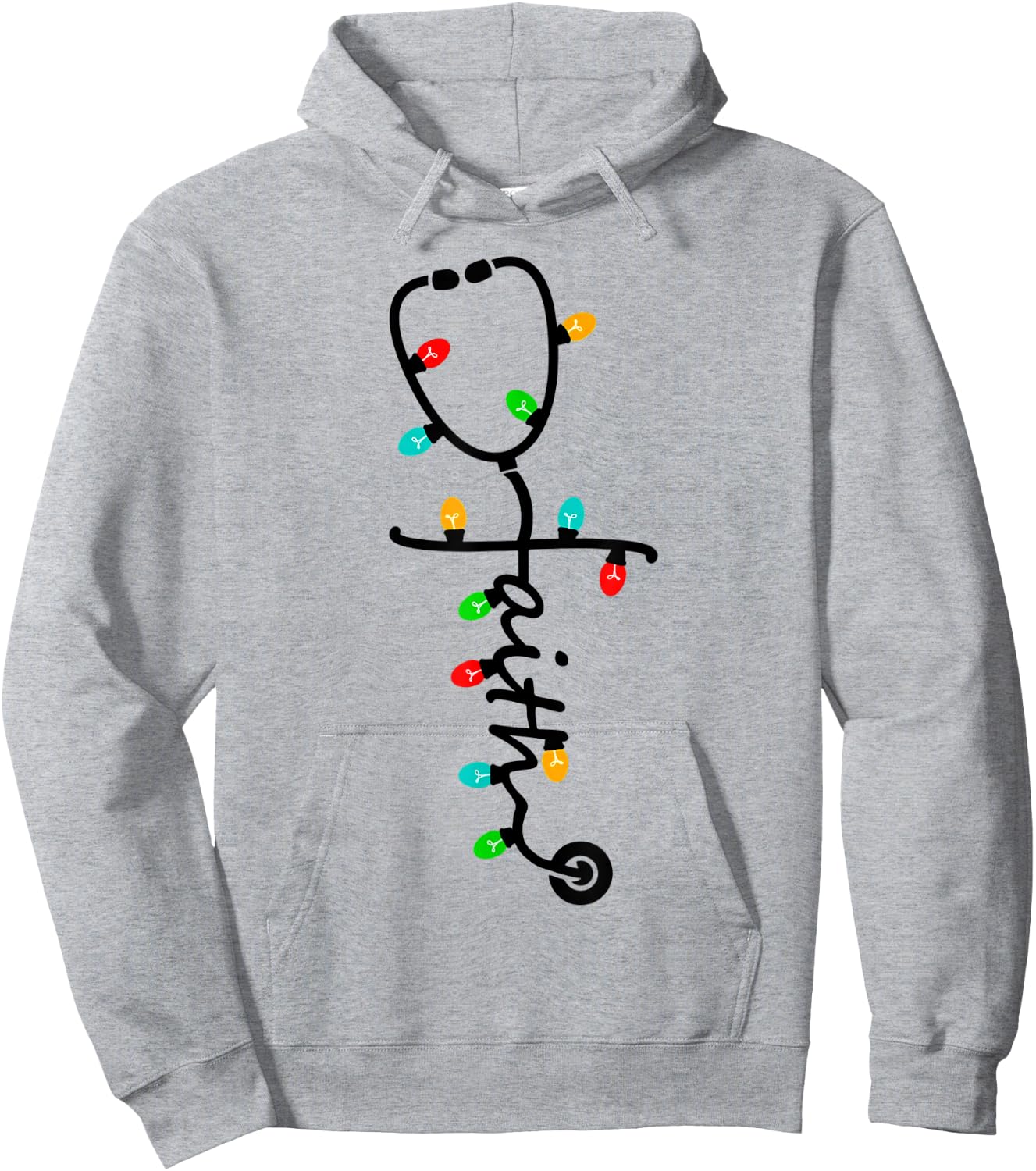 Nurse Gift Nursing Christ Christmas Xmas Lights Hoodie - Hoodie | Ash