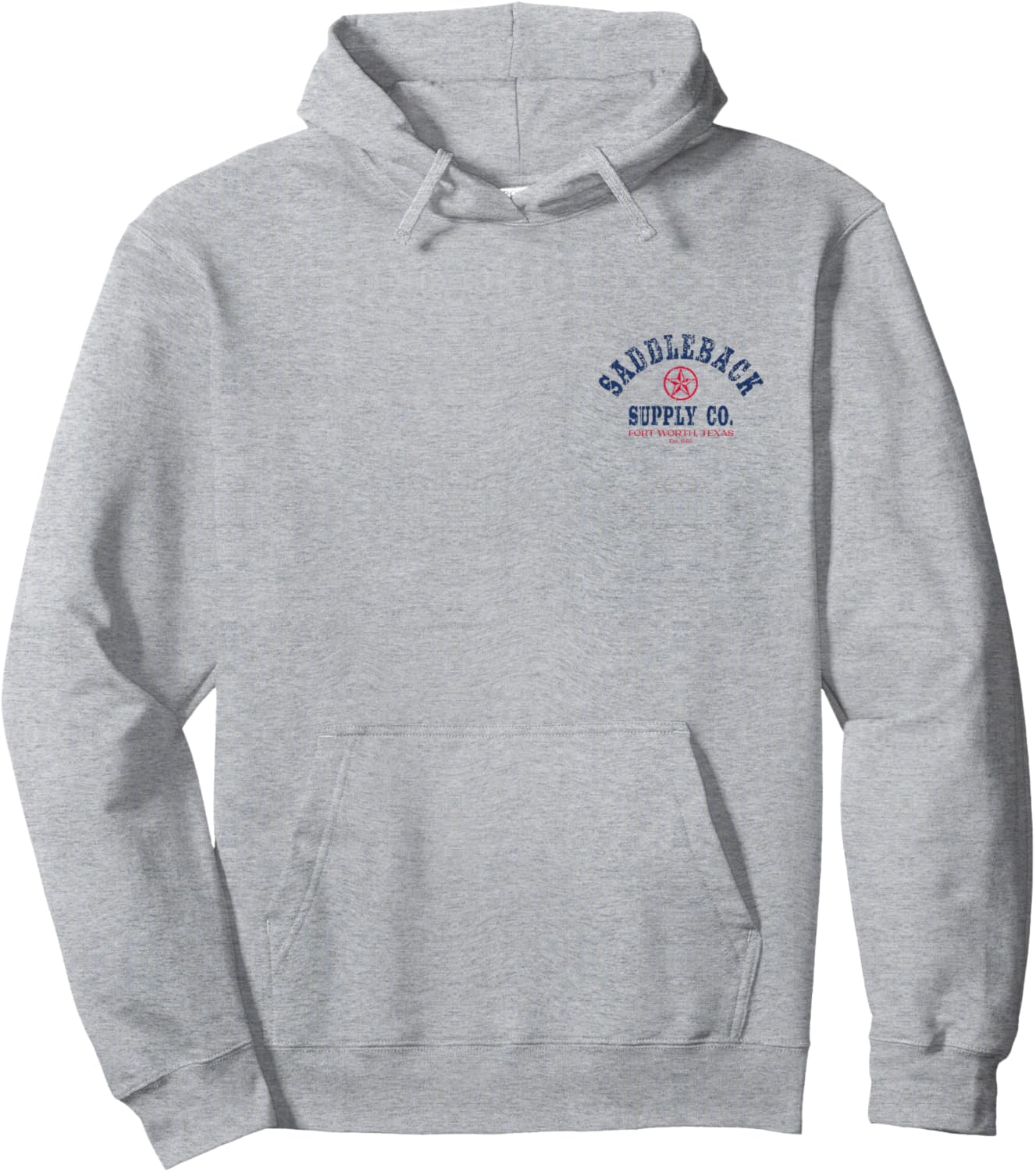 Saddleback Texas Lone Star - Red White and Blue Logo Graphic Hoodie - Hoodie | Ash