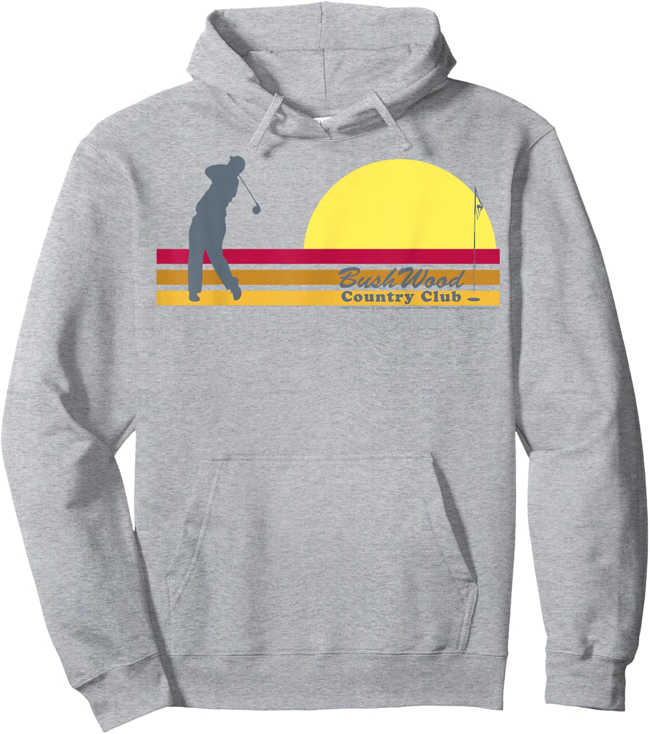 Caddyshack BushWood Country Club Retro Stripe Hoodie - Hoodie | Ash