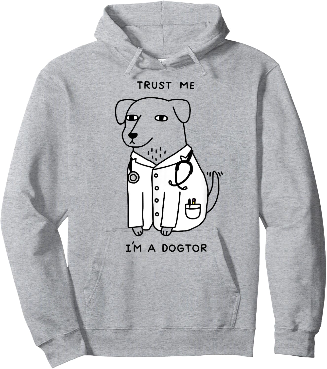 Obinsun -Adult Dog Lovers, Veterinarians Blue Cartoon Dog Doctor Hoodie - Hoodie | Ash