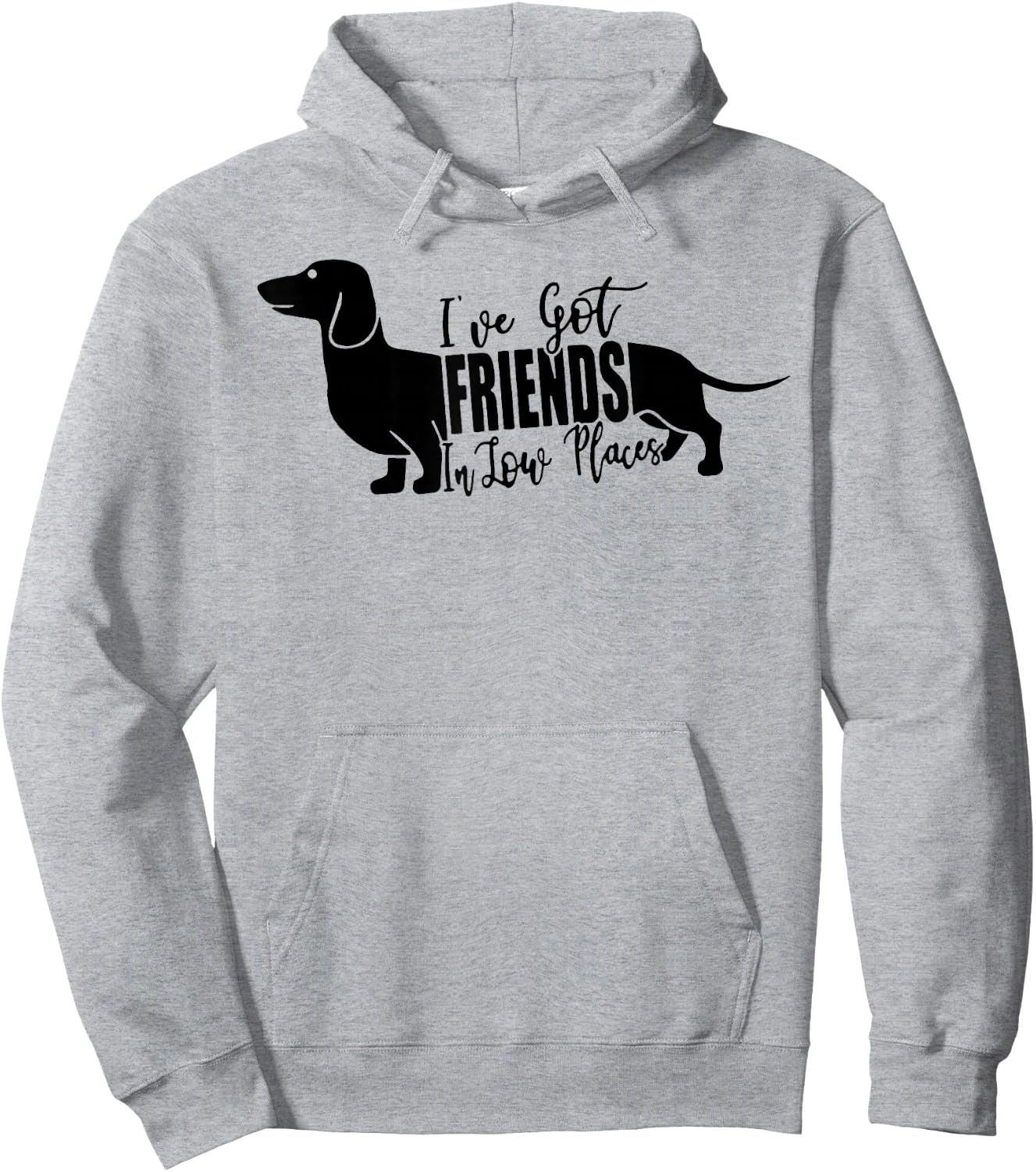 I've Got Friends In Low Places Dachshund Hoodie - Hoodie | Ash