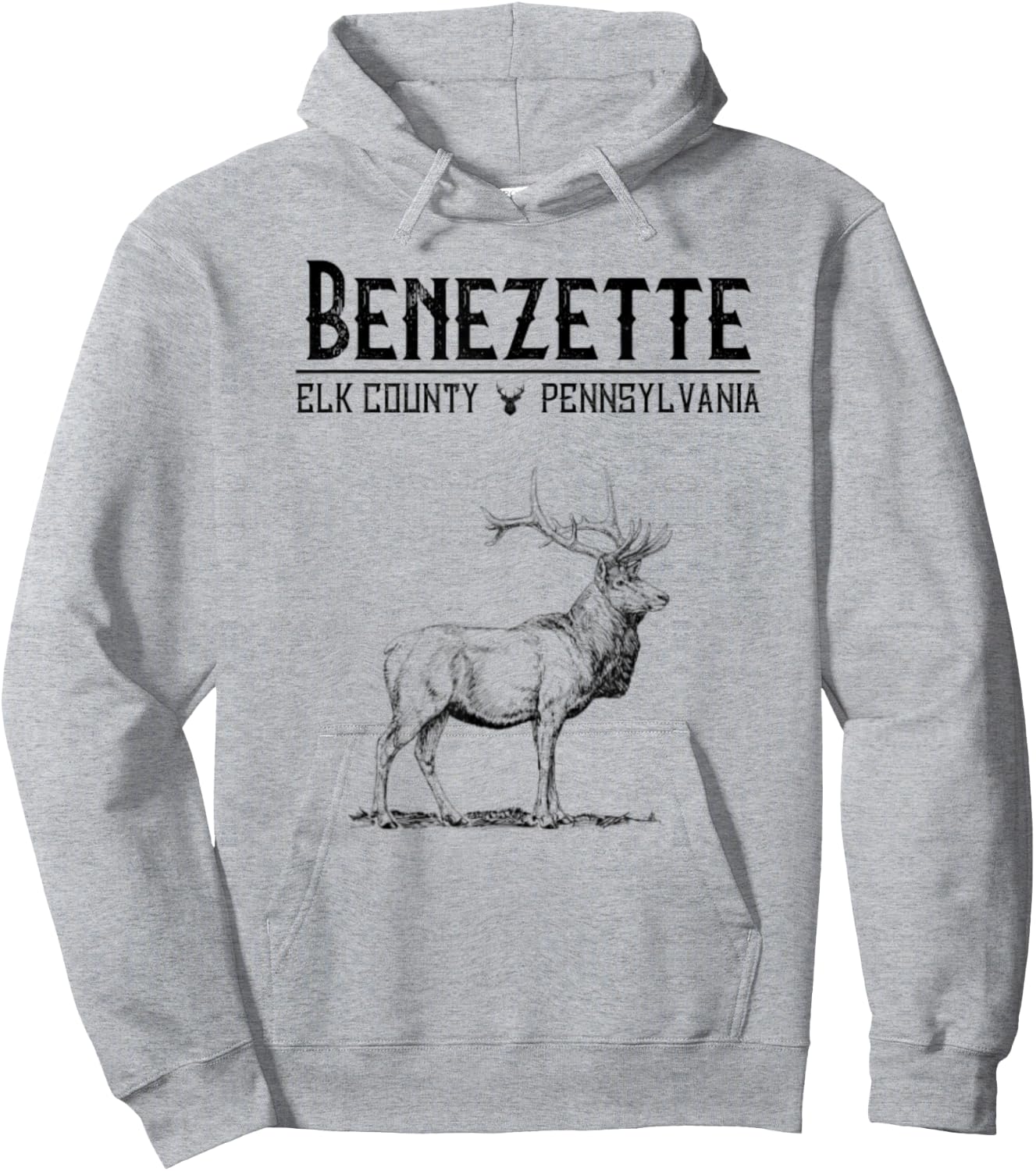 Benezette Elk County Pennsylvania Route 555 Nature State Hoodie - Hoodie | Ash