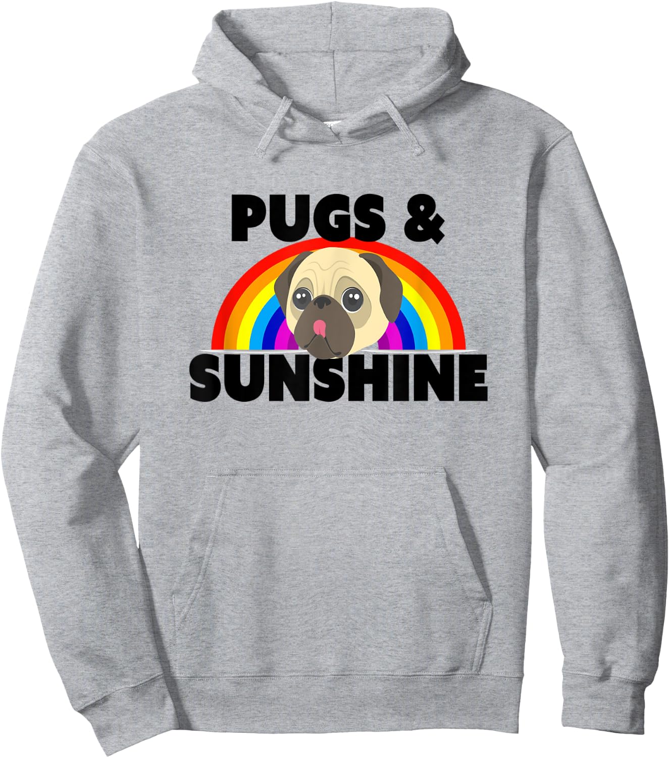 Funny Pugs And Sunshine Pug Lover Gift Hoodie - Hoodie | Ash