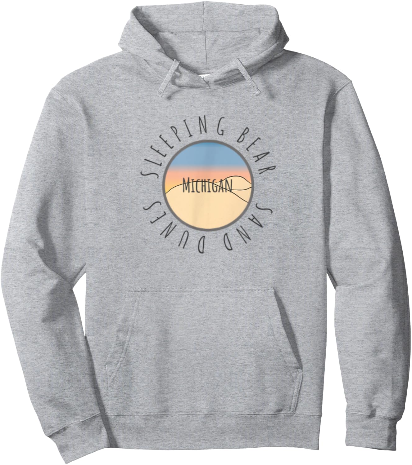 Michigan Michigander Great Lakes Sleeping Bear Sand Dunes Hoodie - Hoodie | Ash