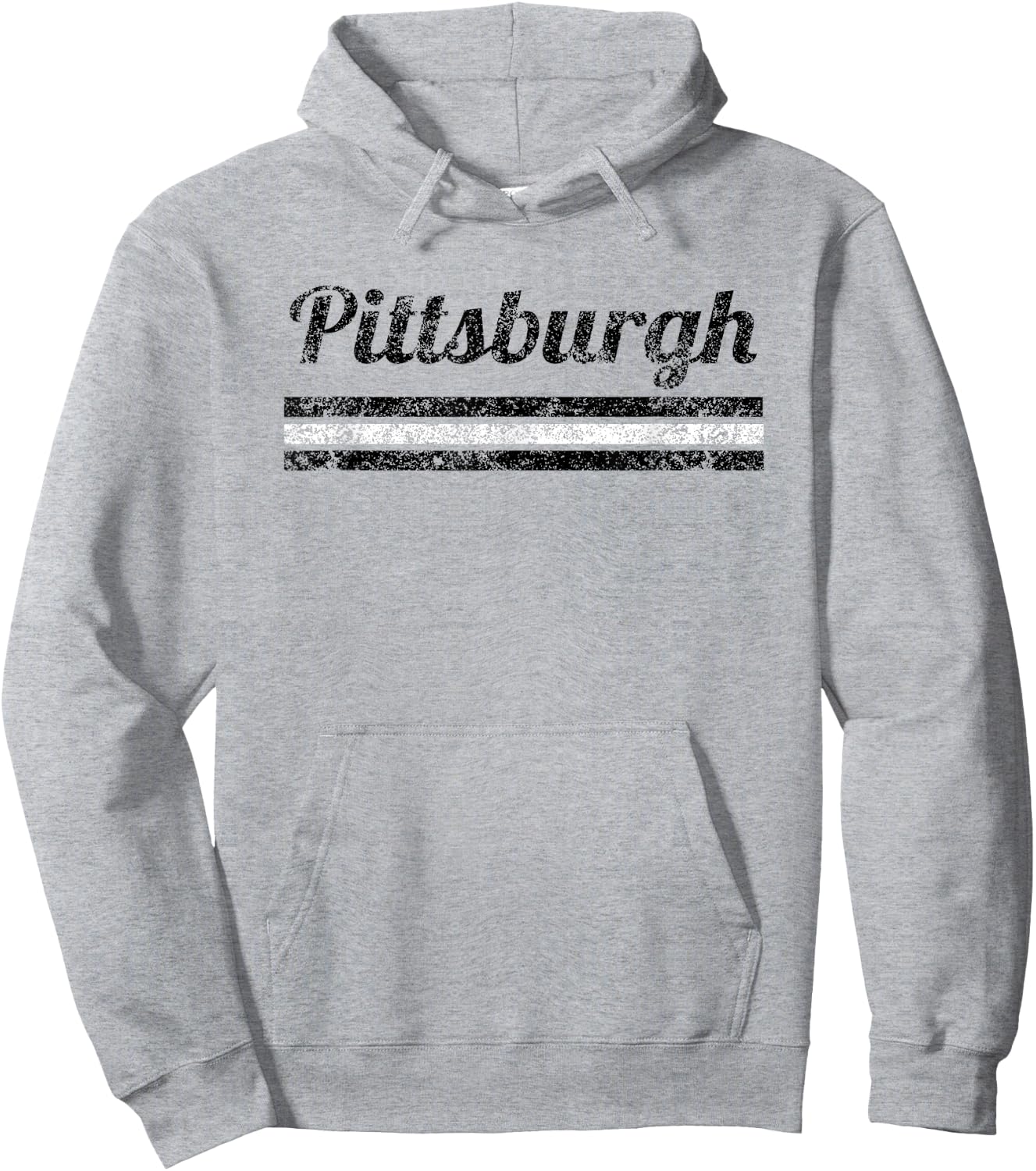Pittsburgh Pennsylvania Retro Vintage Weathered Throwback Hoodie - Hoodie | Ash