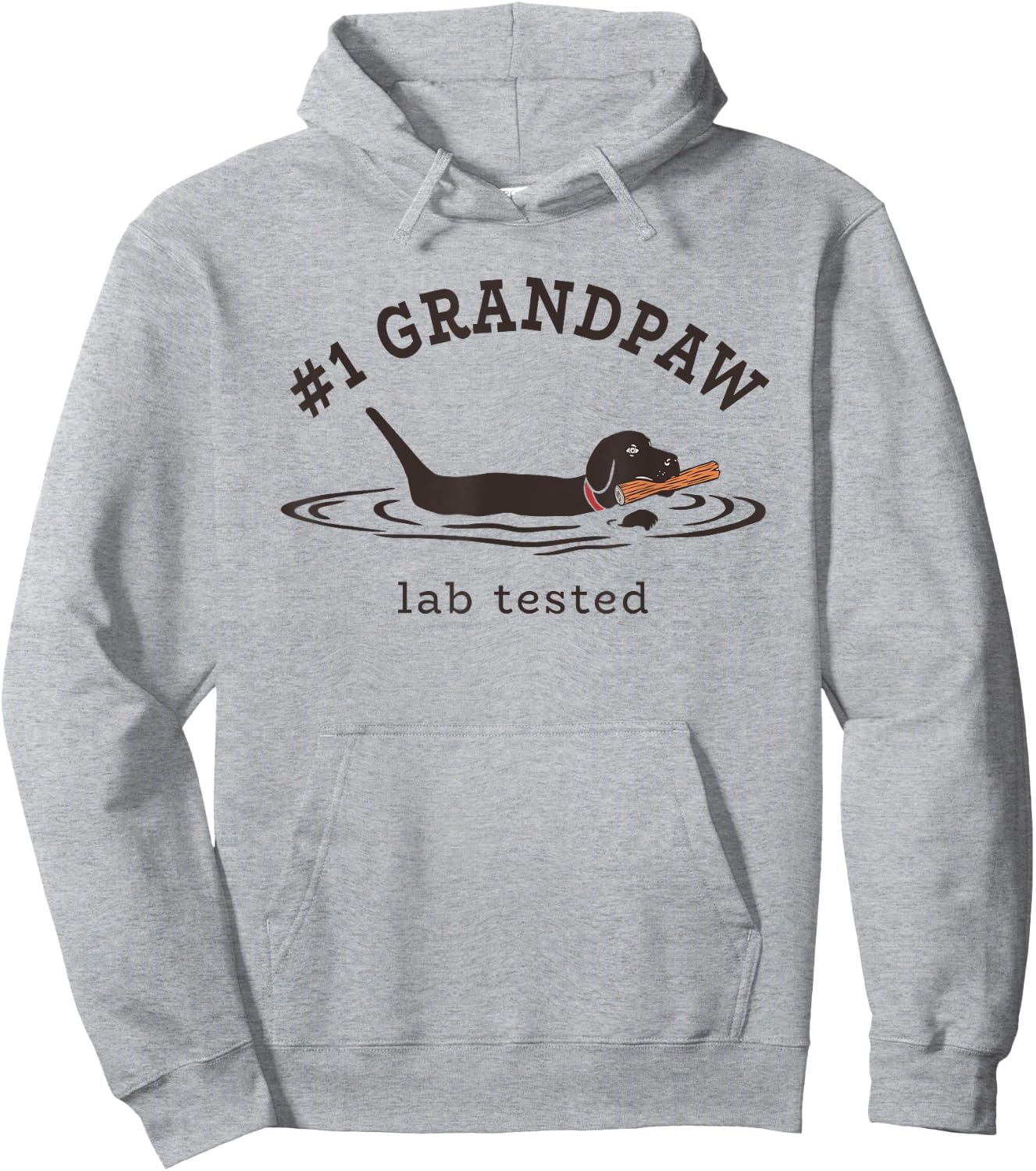 #1 Grandpaw Lab Tested Pun - Labrador Retriever Grandpa Hoodie - Hoodie | Ash