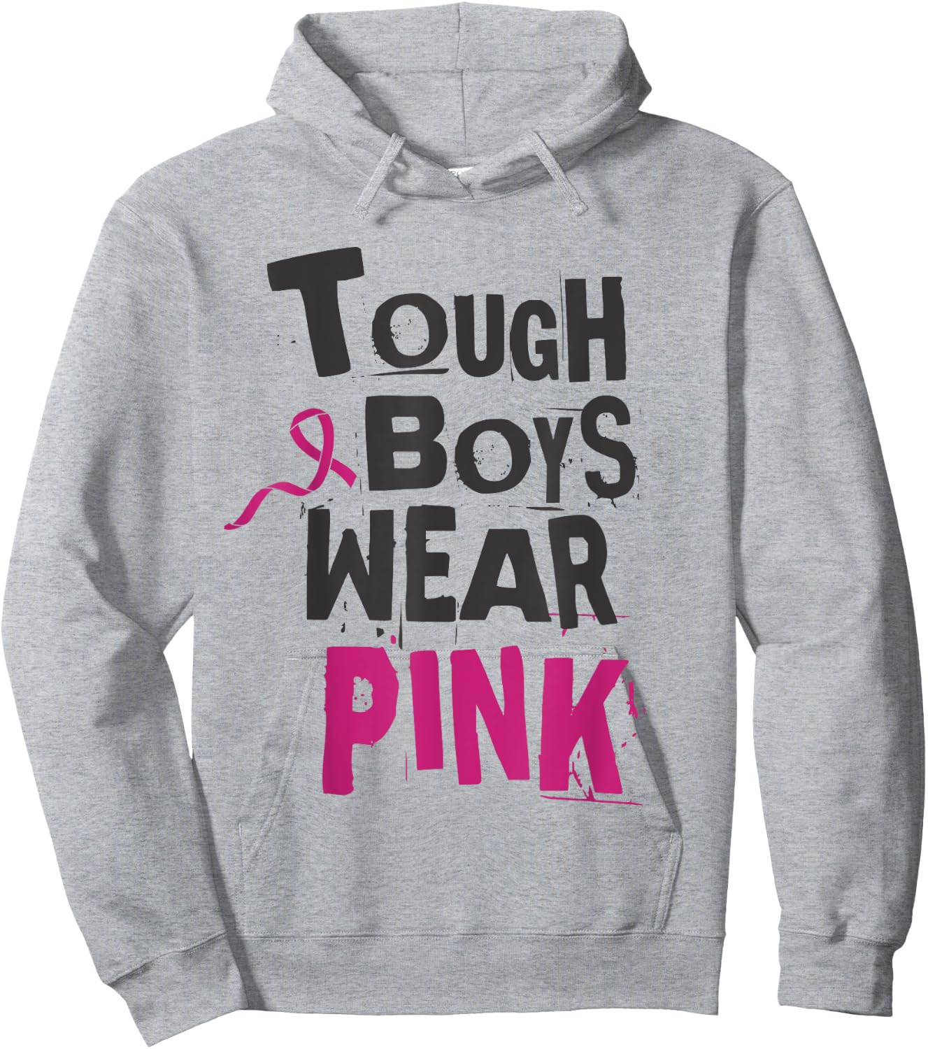Tough Boys Wear Pink Breast cancer awareness survivors Hoodie - Hoodie | Ash