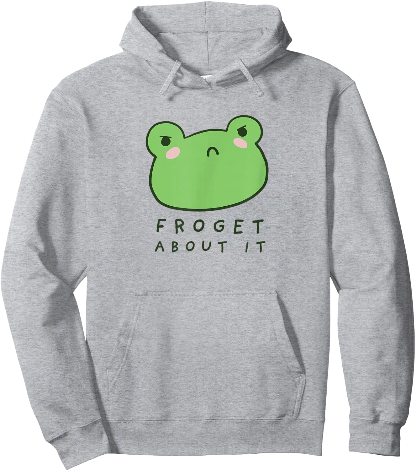 Froget About It, Cute Grumpy Aesthetic Frog Hoodie - Hoodie | Ash