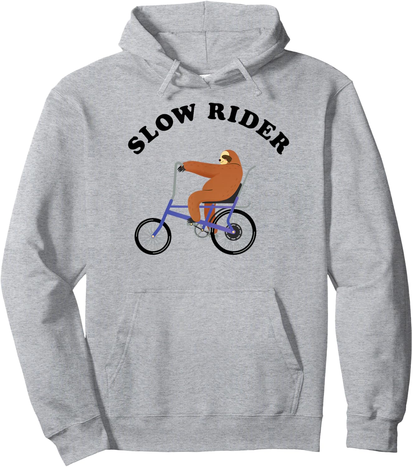 Slow Rider - Sloth Riding On Low RIder Vintage Bicycle Hoodie - Hoodie | Ash