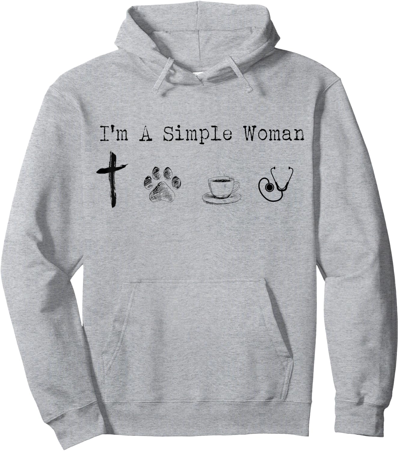 I'm A Simple Woman Jesus Dogs Coffee Nurse Funny Hoodie - Hoodie | Ash