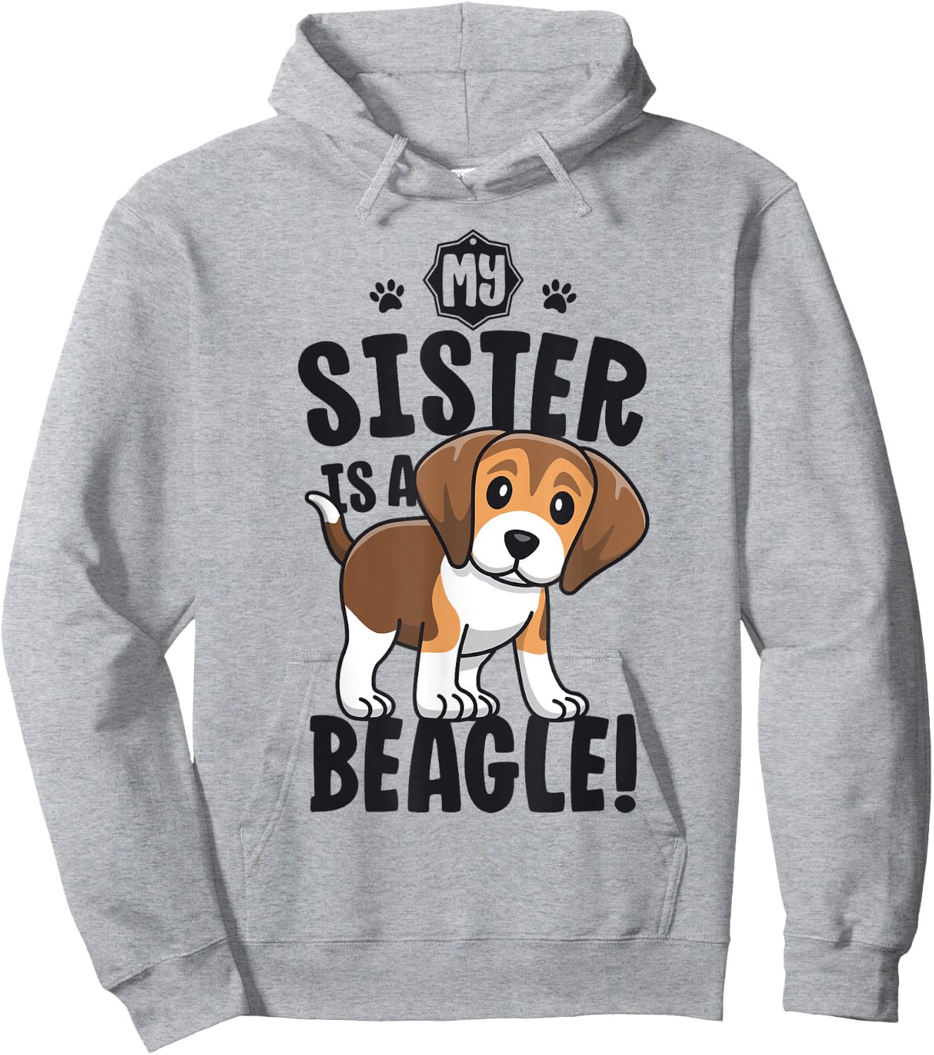 My Sister Is A Beagle Shirt Kids Beagle Shirt Girl Dog Gift Hoodie - Hoodie | Ash