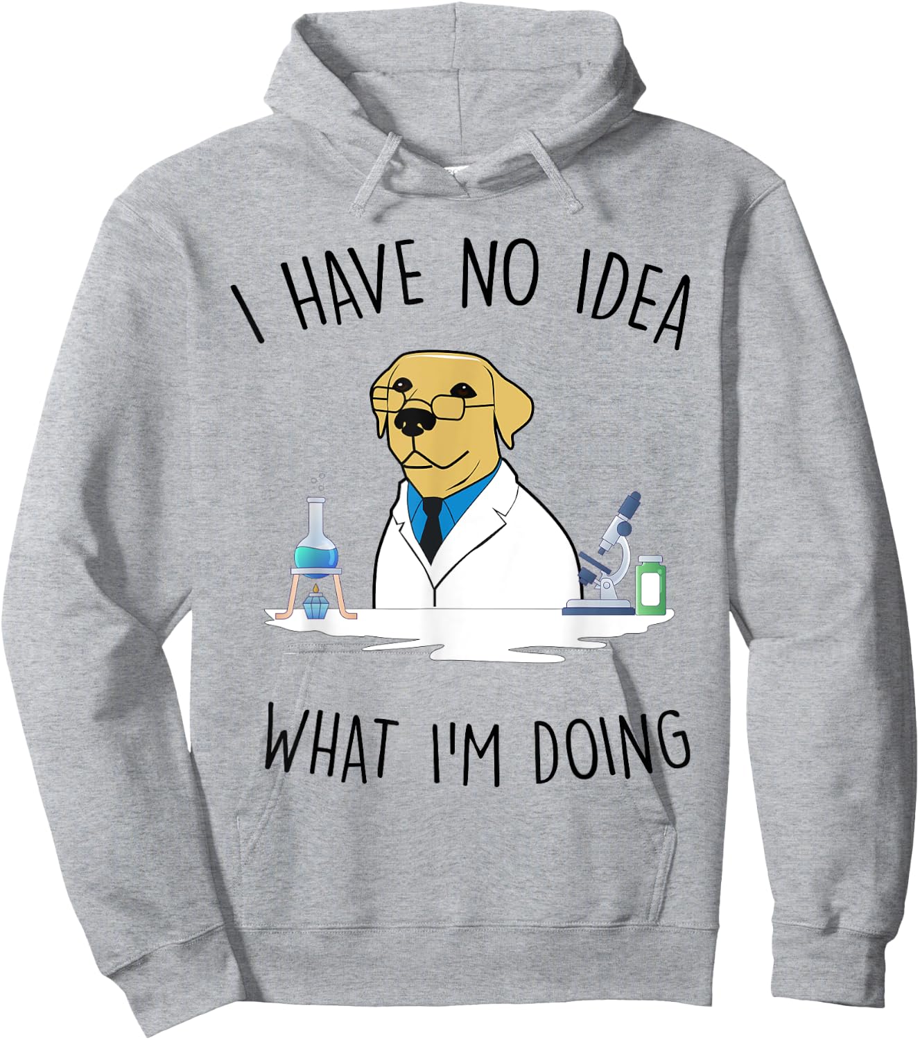 Laboratory Retriever Golden Chemistry Laboratory Hoodie - Hoodie | Ash