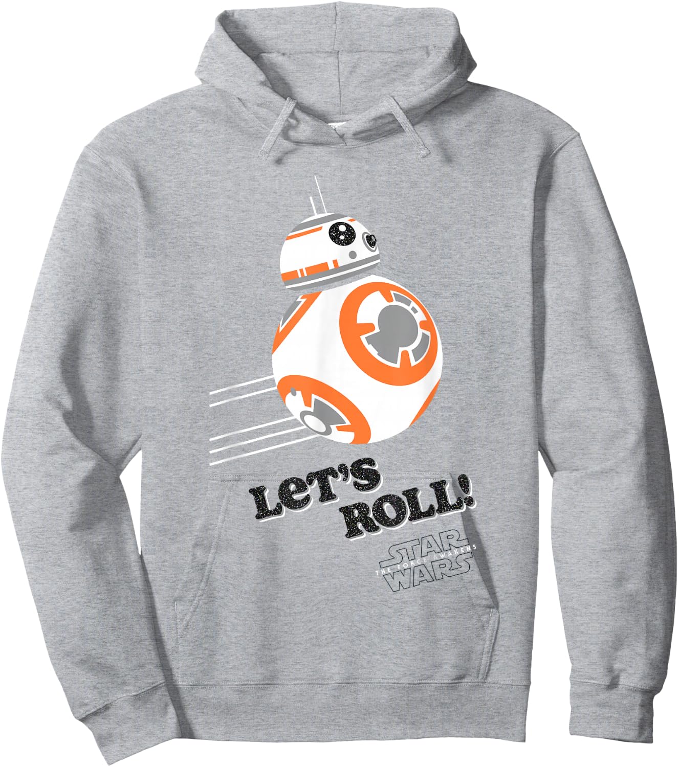 Star Wars The Force Awakens BB-8 Let's Roll! Chest Portrait Hoodie - Hoodie | Ash