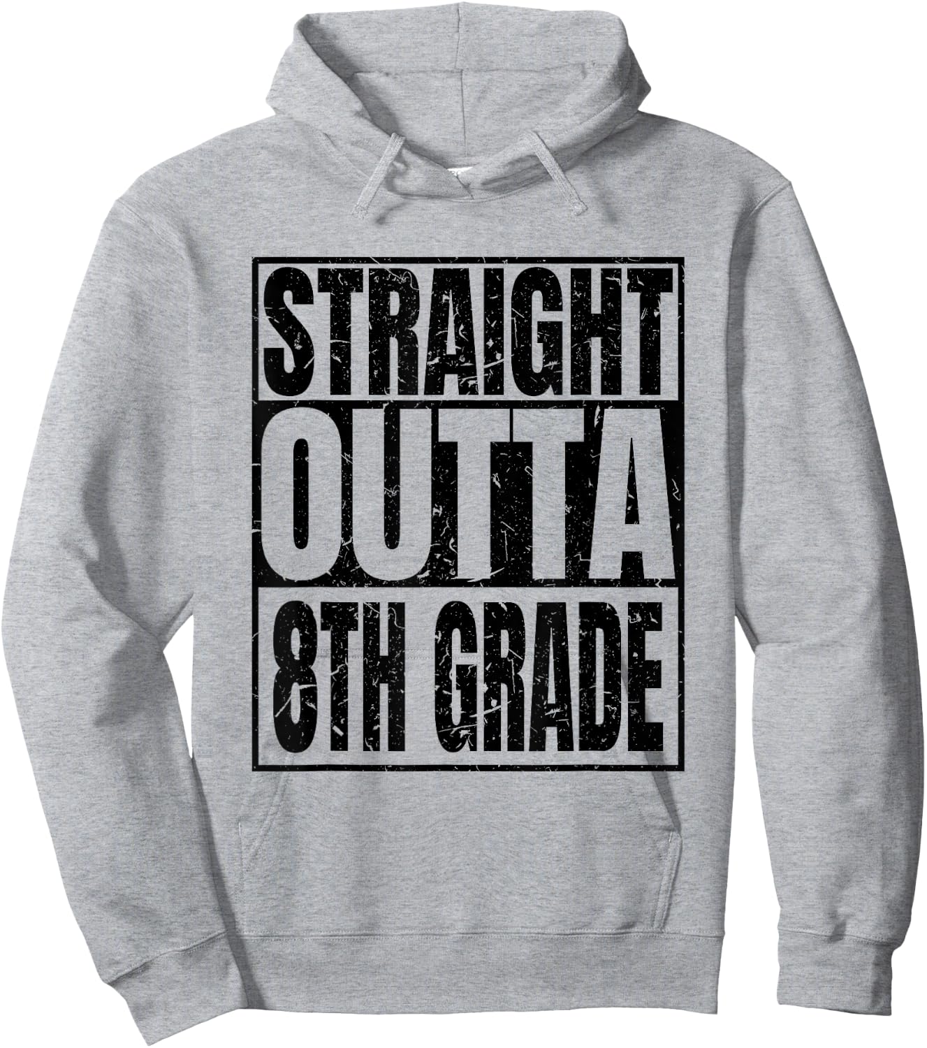 Straight Outta 8th Grade Graduation 2025 Degree Class Gifts Hoodie - Hoodie | Ash