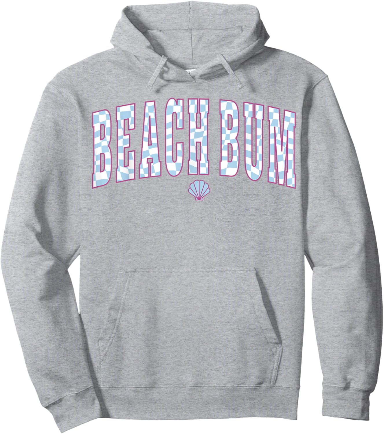 Beach Bum Ocean Checkerboard Coastal Summer Beachy Babe Hoodie - Hoodie | Ash