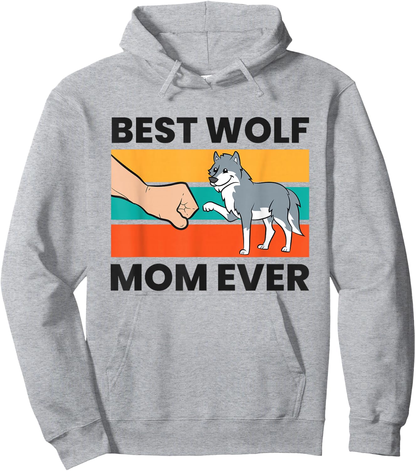 Wolf Mama Best Wolf Mom Ever Hoodie - Hoodie | Ash