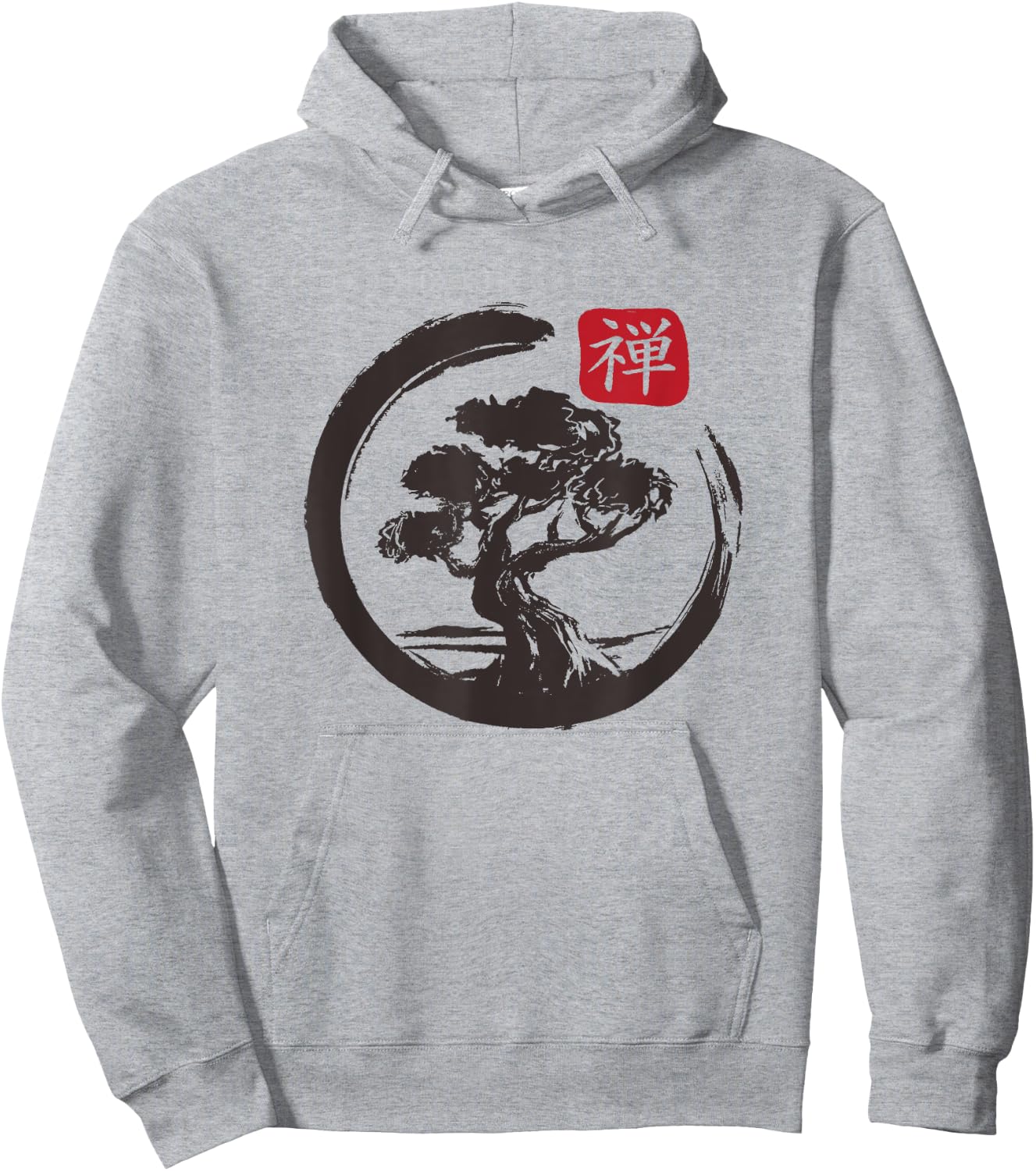 Bonsai Tree In Japanese Zen Buddhist Spiritual nature Hoodie - Hoodie | Ash