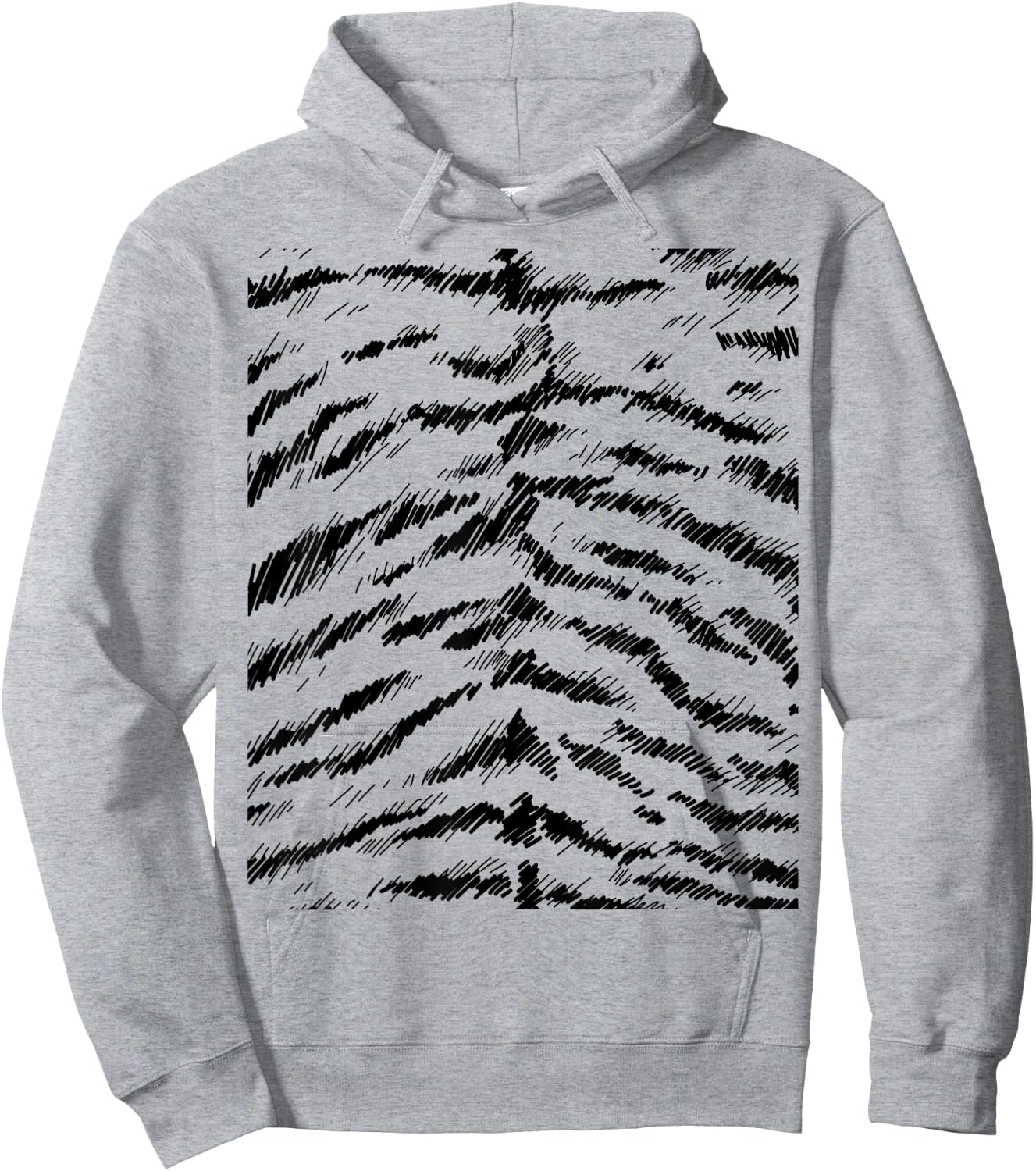 Tiger Print Stripes Animal Cute Easy Halloween Costume Hoodie - Hoodie | Ash