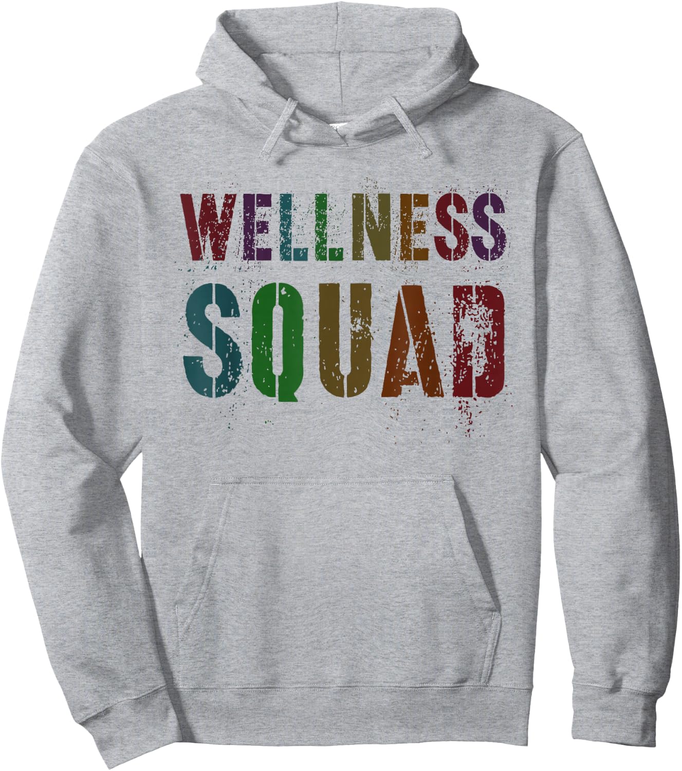 Vintage WELLNESS SQUAD Health Yoga Rocks Nurse Trainer Gym Hoodie - Hoodie | Ash
