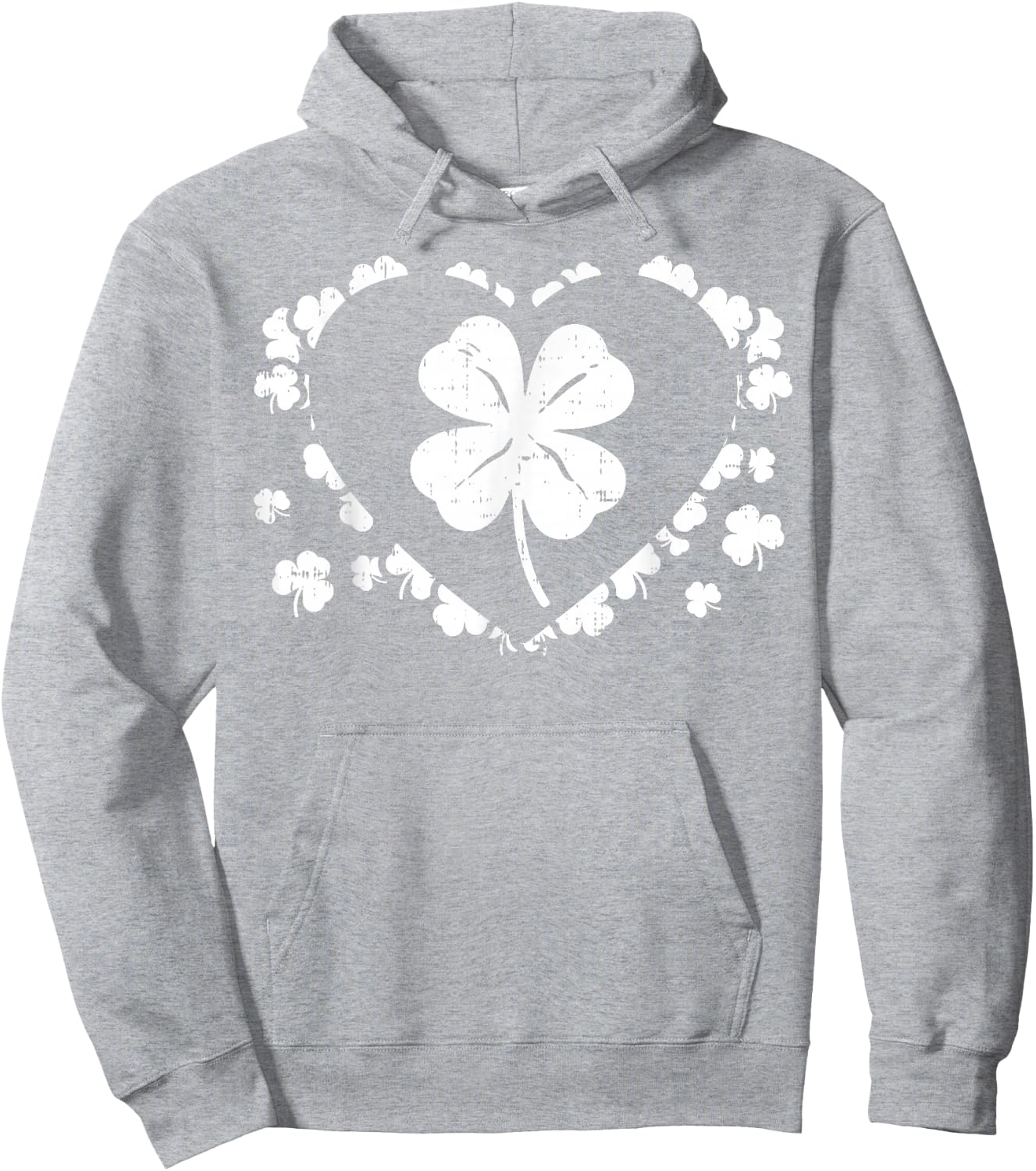 Shamrock Heart Four Leaf Clover Lucky St Patricks Day Gift Hoodie - Hoodie | Ash