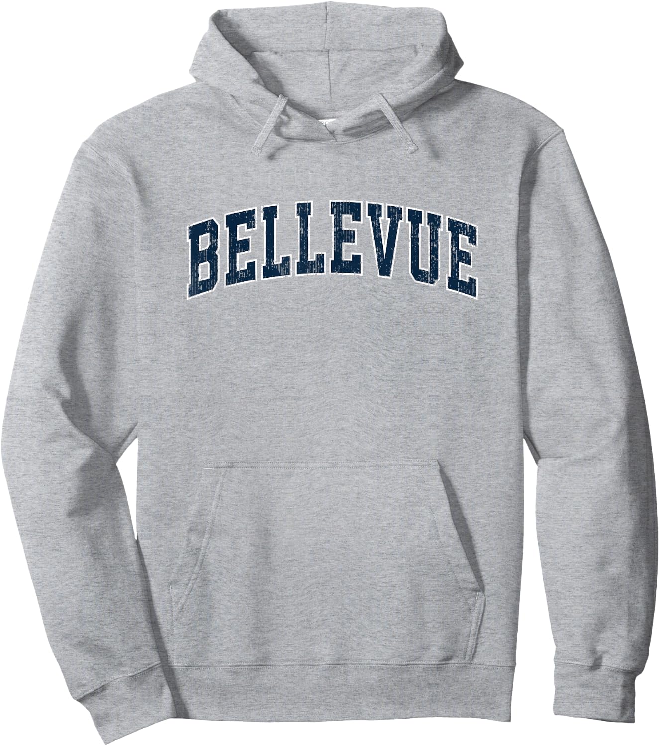 Bellevue Wisconsin WI Vintage Sports Design Navy Design Hoodie - Hoodie | Ash