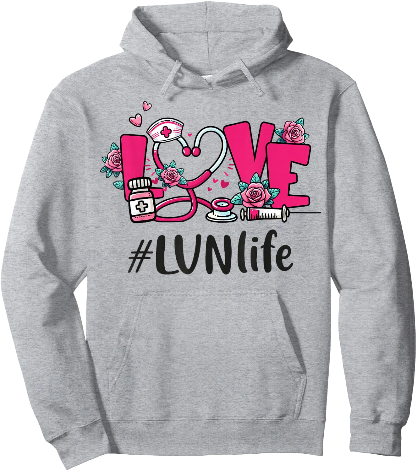 LVN Licensed Vocational Nurse Love Valentines Appreciation Hoodie - Hoodie | Ash