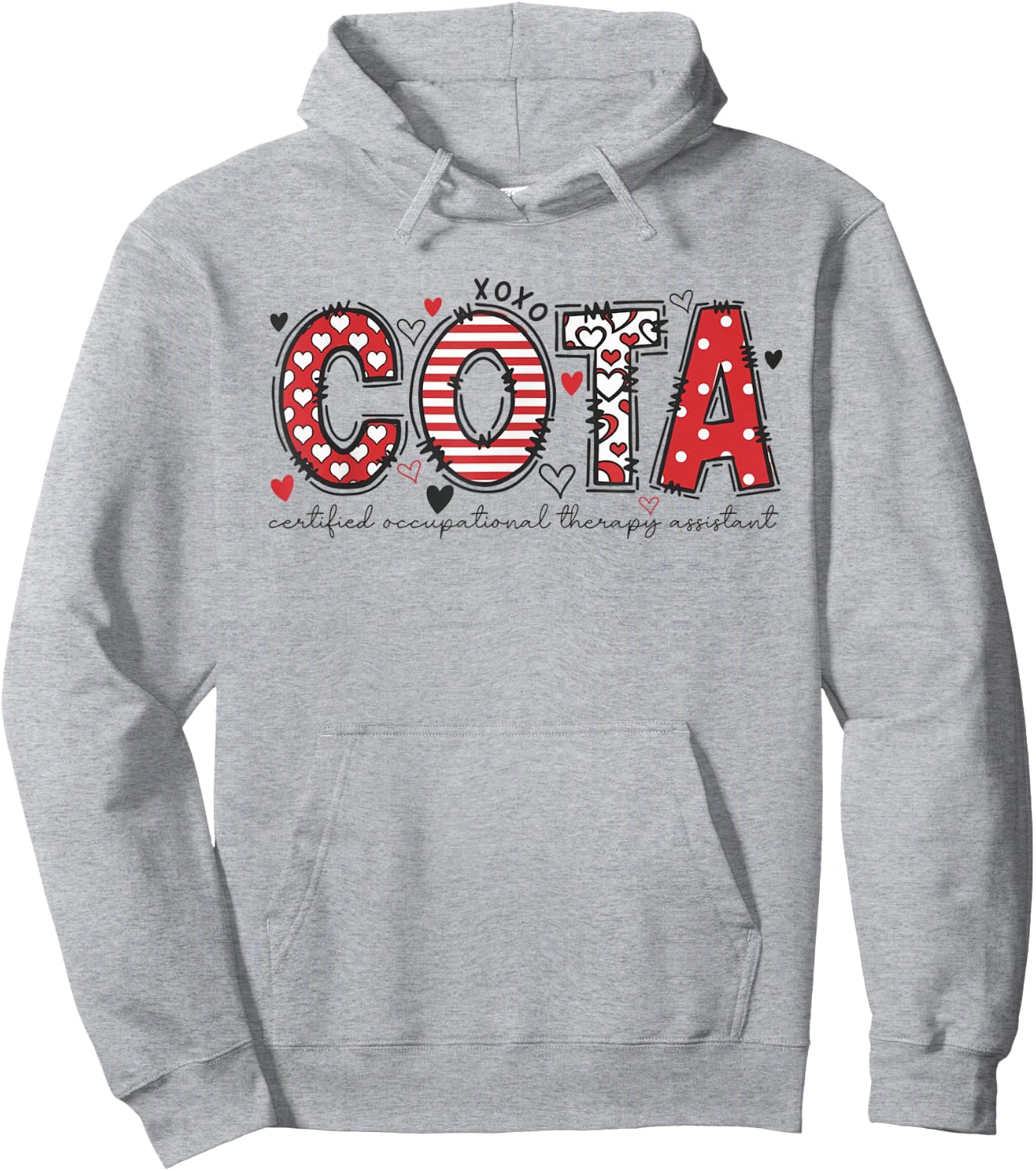 COTA Valentine Certificated Occupational Therapy Assistant Hoodie - Hoodie | Ash