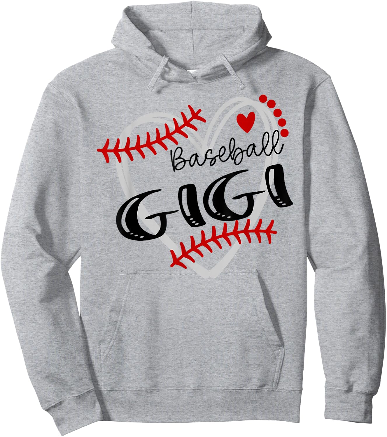 Personalized Baseball Heart Cute Gigi Women Baseball Hoodie - Hoodie | Ash