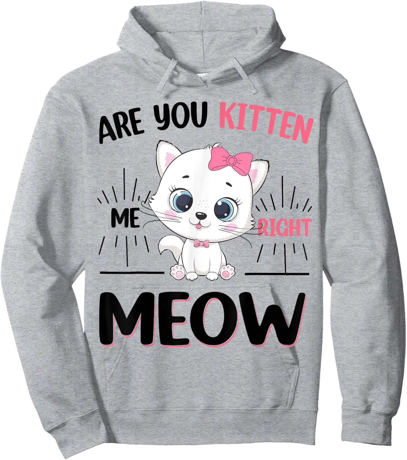Girl Are You Kitten Me Right Meow Cute Cat Kids Teen Toddler Hoodie - Hoodie | Ash