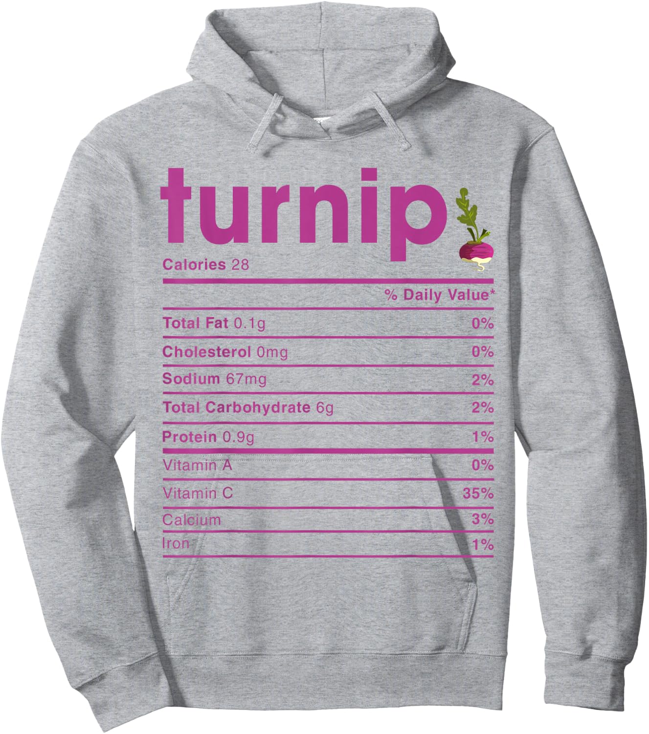 Turnip Nutrition Facts Hoodie - Hoodie | Ash