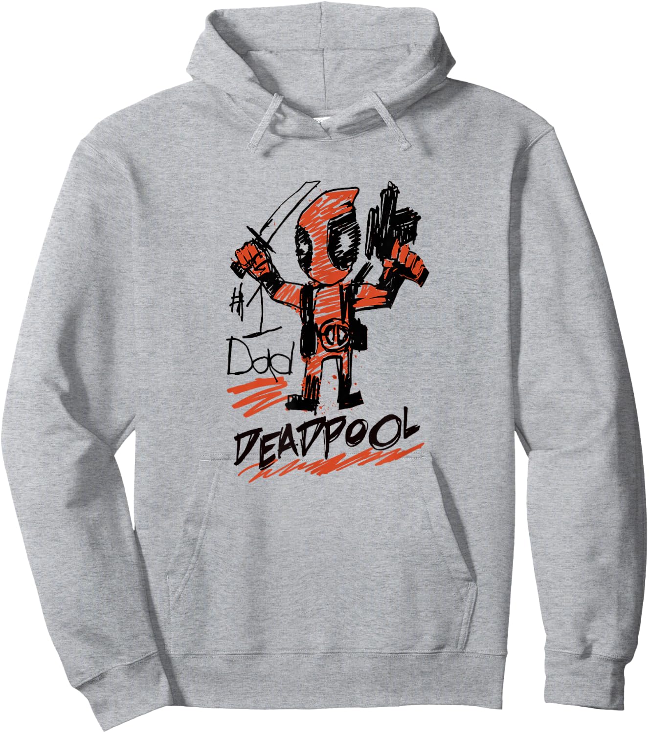 Marvel Deadpool #1 Dad Deadpool Sketch Father's Day Hoodie - Hoodie | Ash