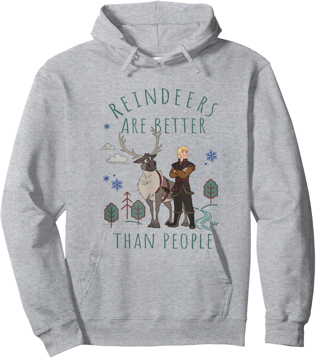 Disney Frozen Kristoff & Sven Reindeers Are Better Hoodie - Hoodie | Ash