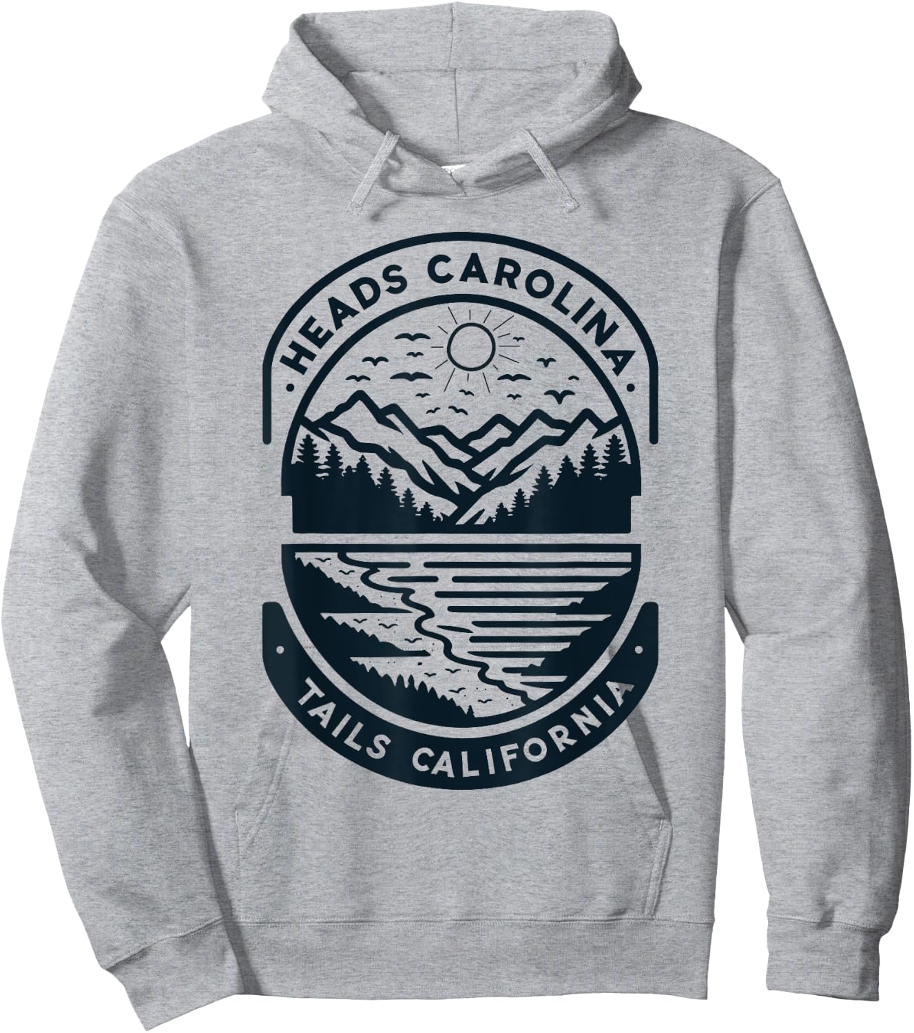 Heads Carolina Tail California Retro Vintage Hoodie - Hoodie | Ash