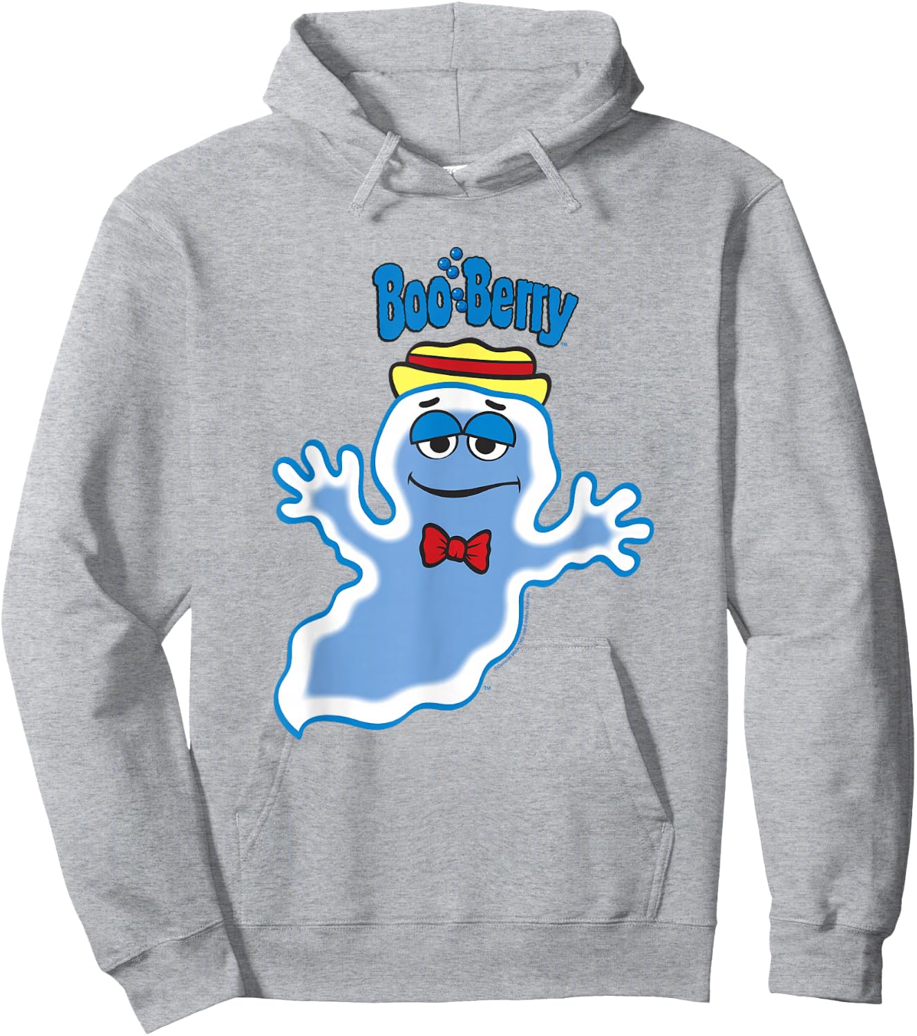 Boo Berry Iconic Blue Ghost Vintage Big Chest Portrait Hoodie - Hoodie | Ash