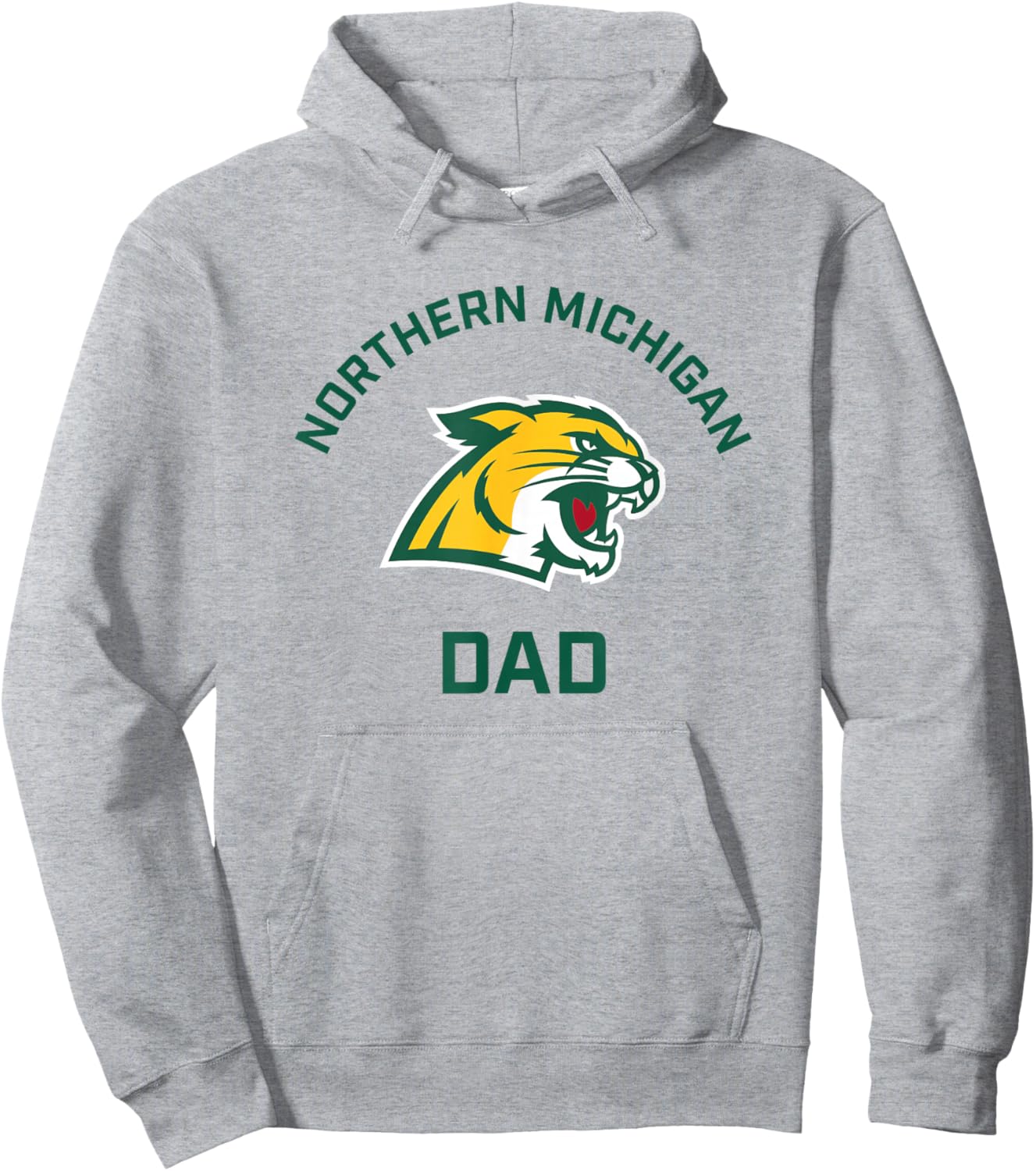 Northern Michigan University NMU Wildcats Arched Dad Hoodie - Hoodie | Ash