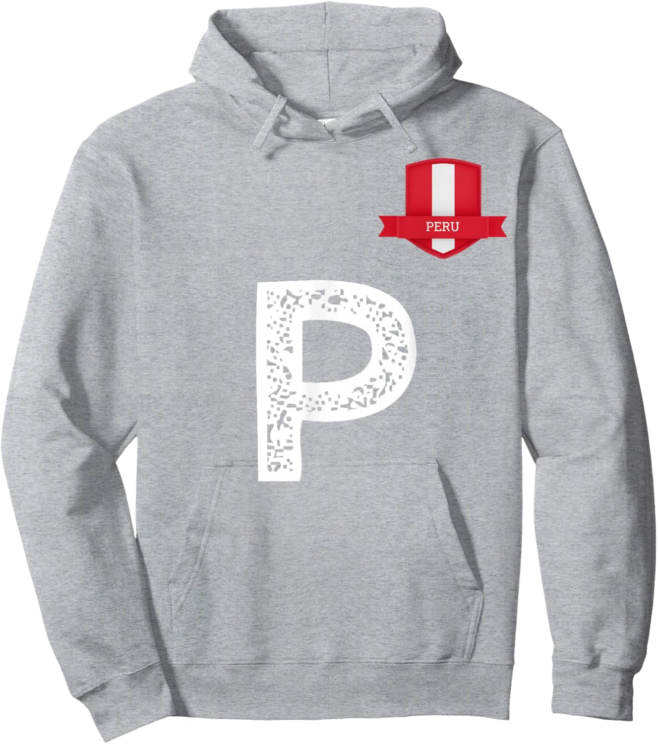 Peru Human Flag Letter P Peru Hoodie - Hoodie | Ash
