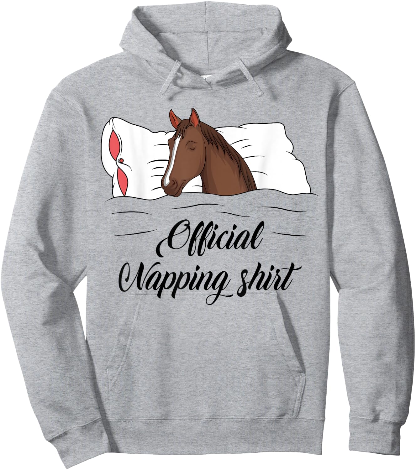 Sleeping Horse Lover Pyjamas Official Napping Hoodie - Hoodie | Ash