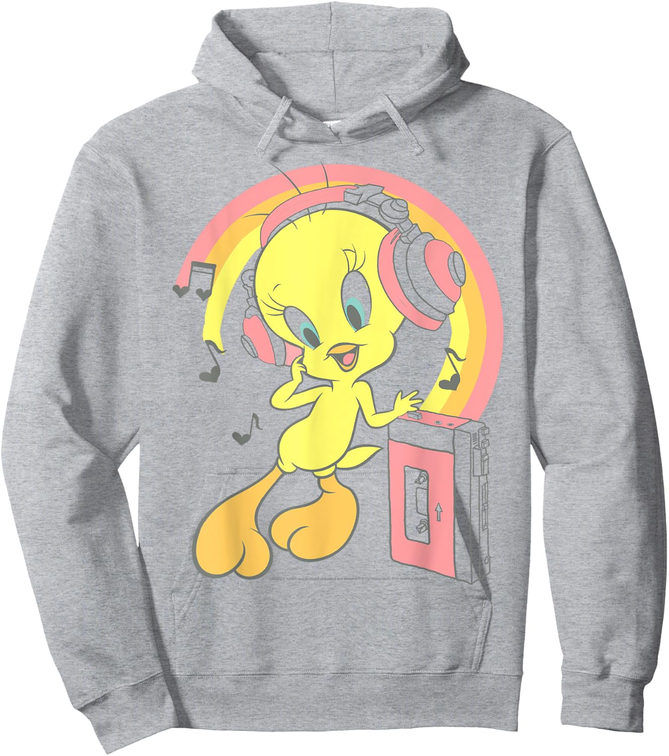 Looney Tunes Tweety Bird Music Rainbow Hoodie - Hoodie | Ash