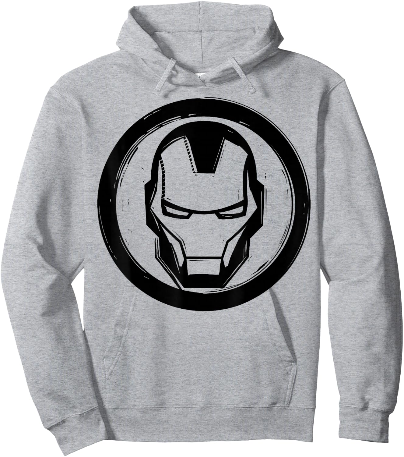 Marvel Iron Man Woodcut Logo Hoodie - Hoodie | Ash