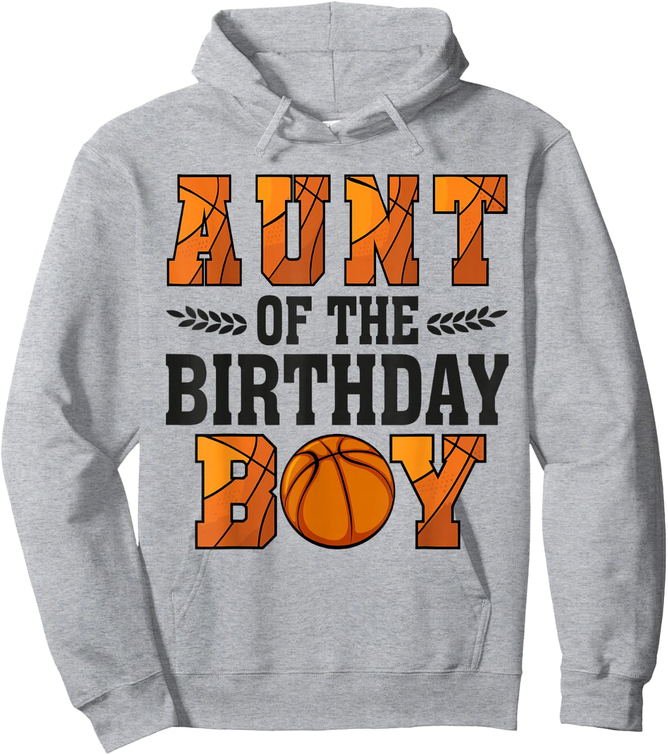 Aunt Of The Birthday Boy Basketball 1st Bday Hoodie - Hoodie | Ash