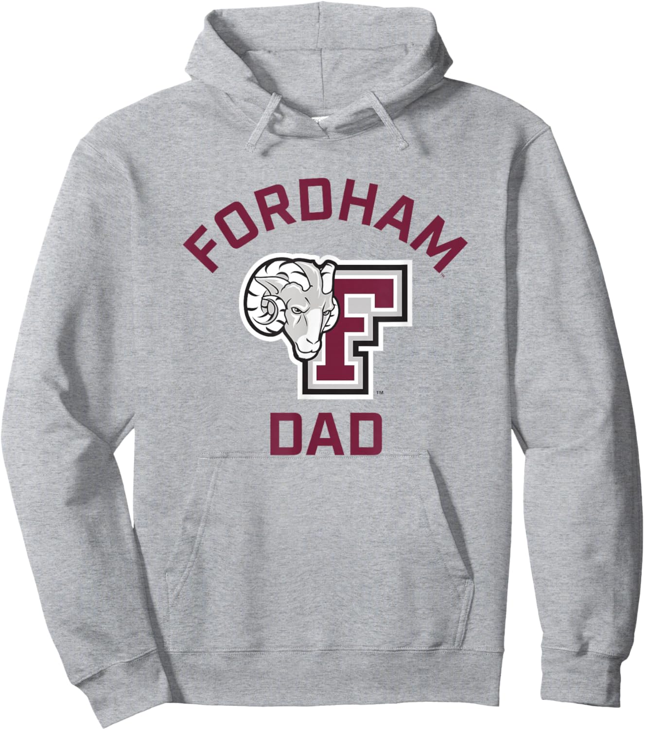 Fordham University Rams Arched Dad Hoodie - Hoodie | Ash