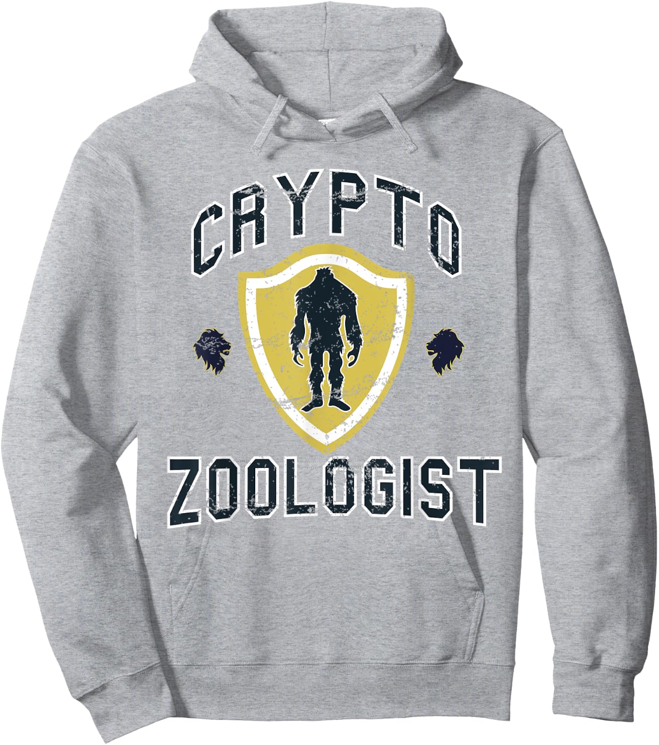 Cryptozoologist Crypto Zoology Bigfoot College Hoodie - Hoodie | Ash