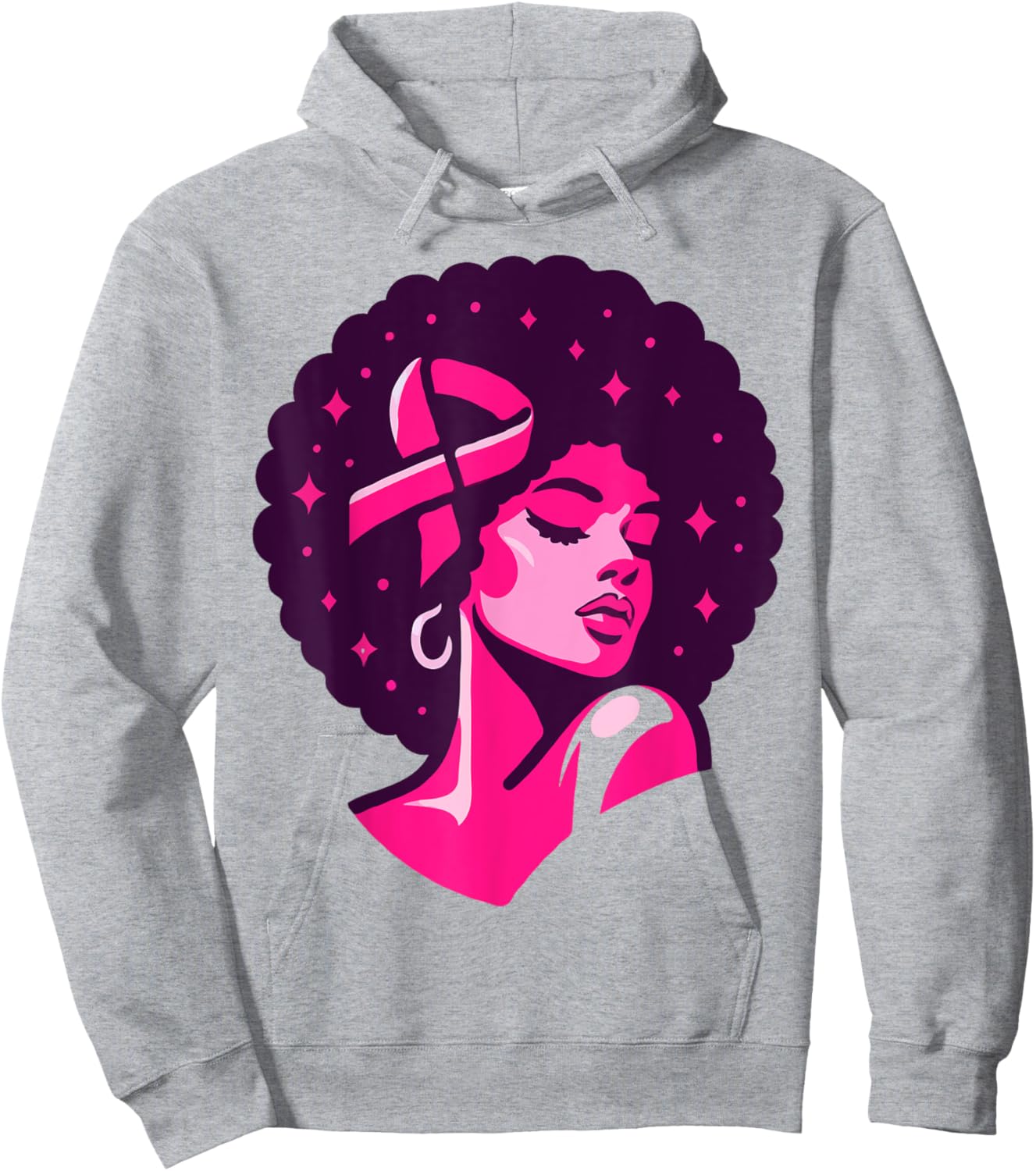 Breast Cancer Black African American Women Support Pink Hoodie - Hoodie | Ash