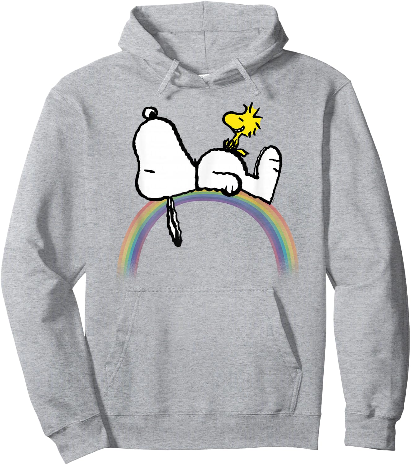 Peanuts Snoopy Woodstock Rainbow Hoodie - Hoodie | Ash
