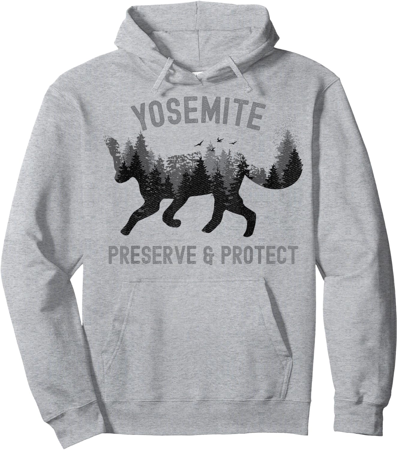 Preserve & Protect Fox Yosemite Vintage Wildlife Hoodie - Hoodie | Ash