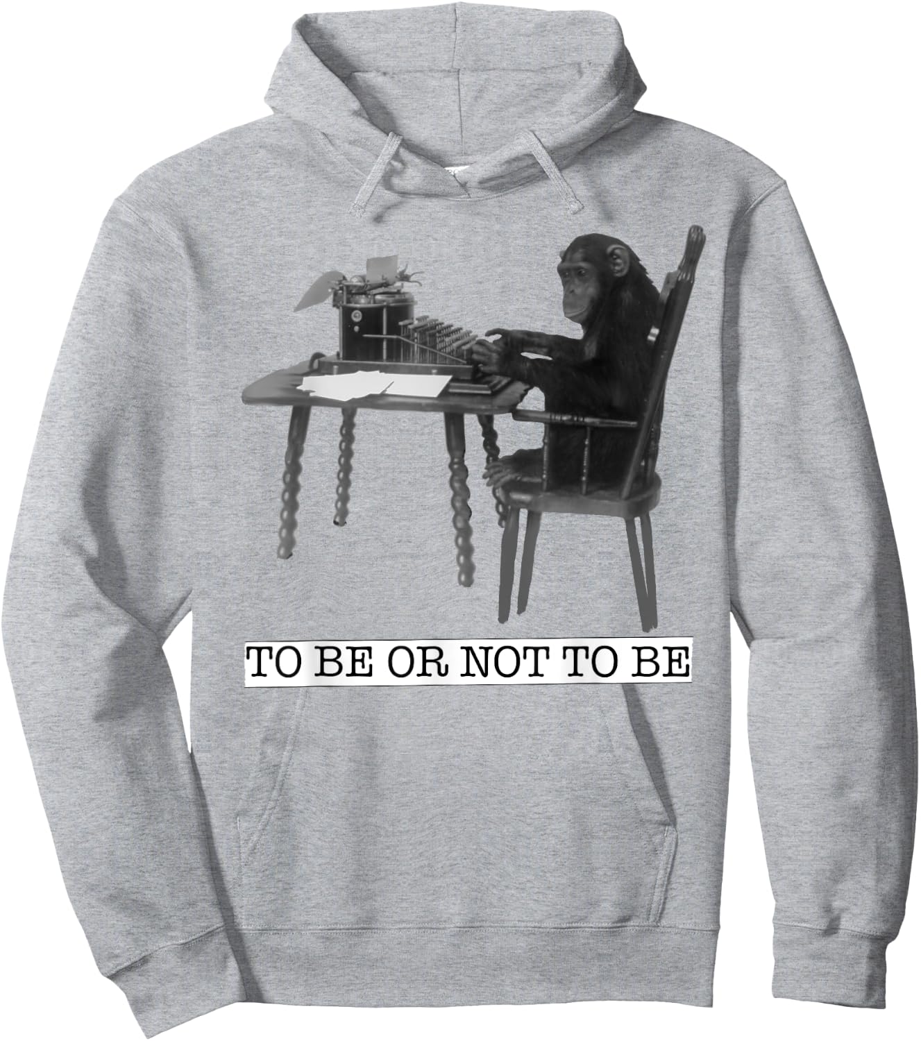 Infinite Monkey Theorem Monkey on Typewriter Maths Geek Hoodie - Hoodie | Ash
