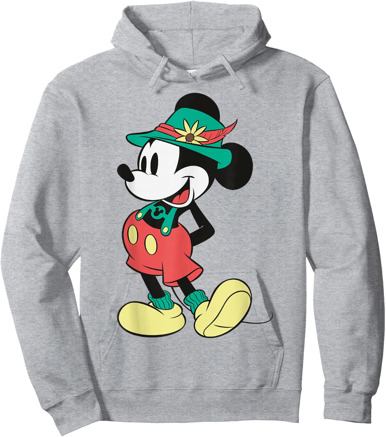 Disney Mickey And Friends Mickey Mouse Lederhosen Portrait Hoodie - Hoodie | Ash